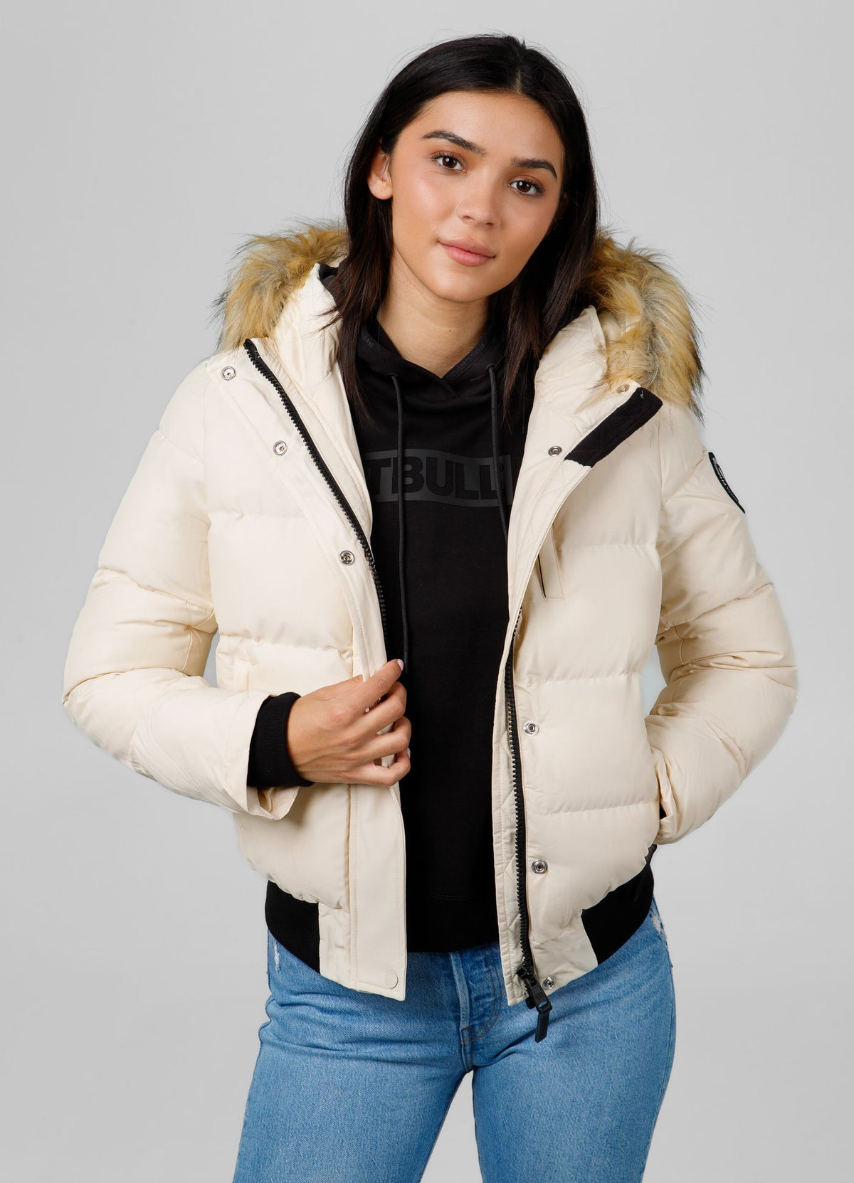 Quilted winter jacket with hood AZALEA